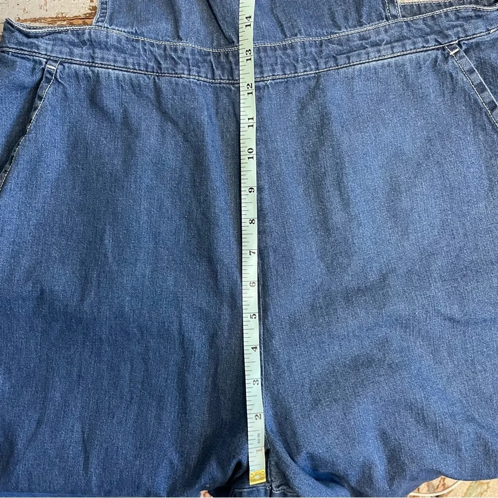 American Apparel Denim Wide Leg Crop Overalls - Picture 14 of 16